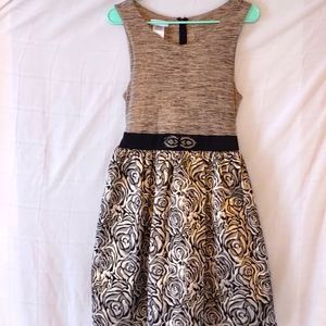 Party dress, Sz 16 Kids, Silver-Gold-Black, NWOT
